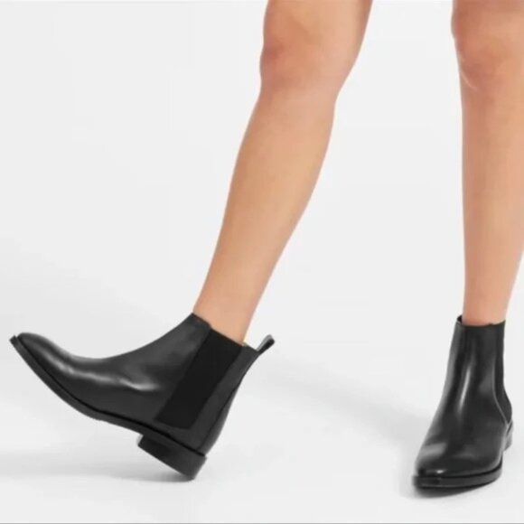 Everlane The Modern Chelsea Boot Black Leather Size 7 - Picture 10 of 16